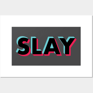 Slay Glitch Black Posters and Art